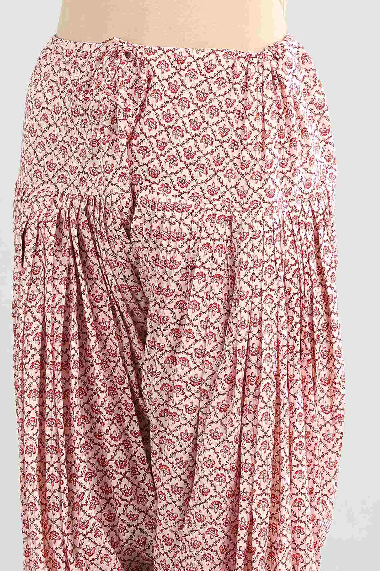 Pink Printed Patiala Pants