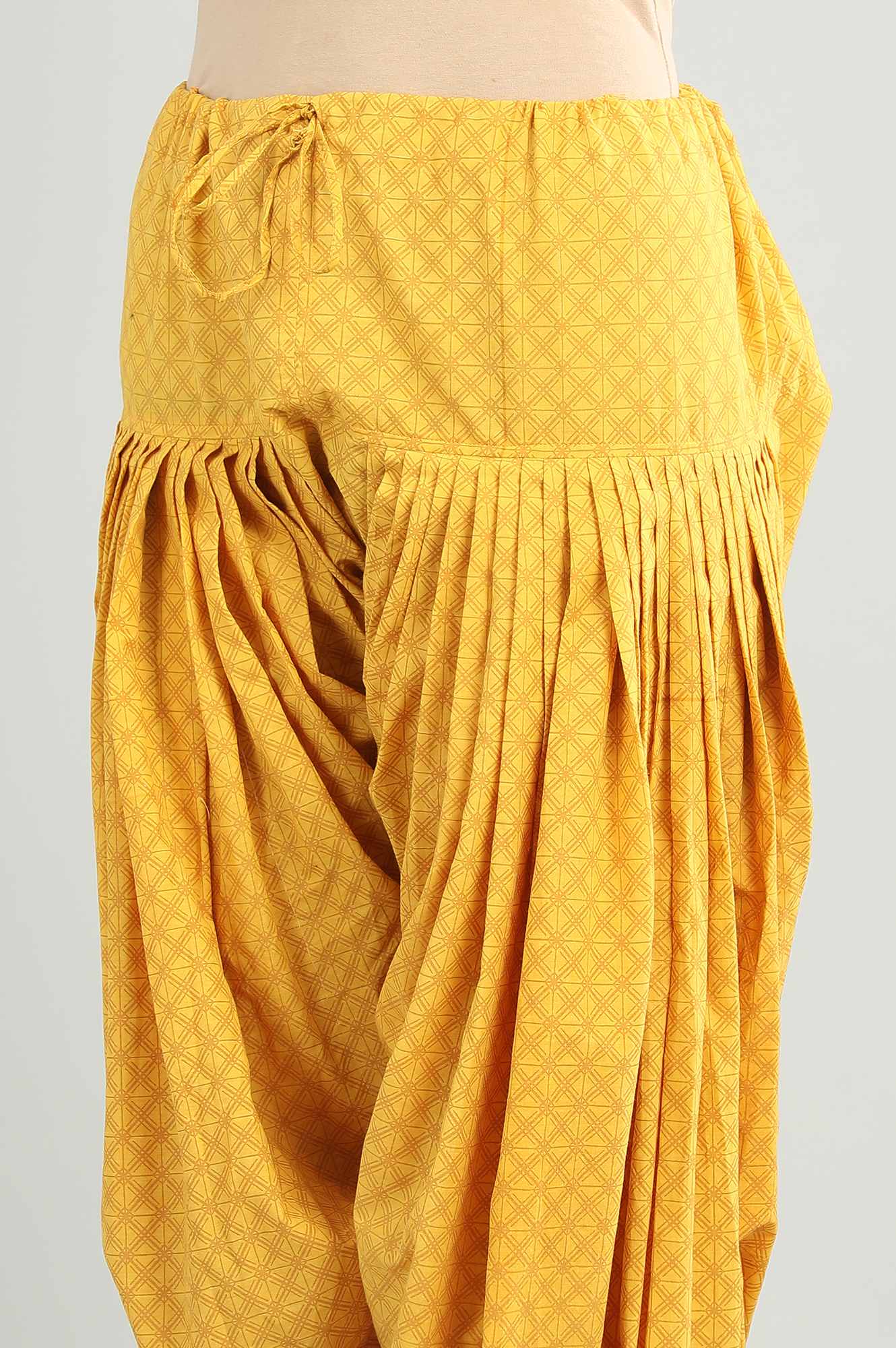 Yellow Printed Patiala Pants