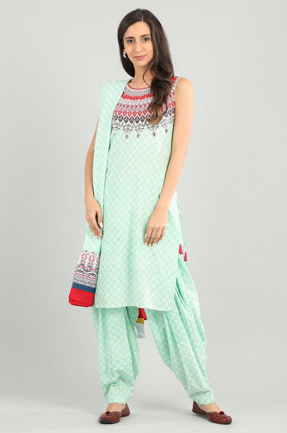 Green Printed Patiala Pants