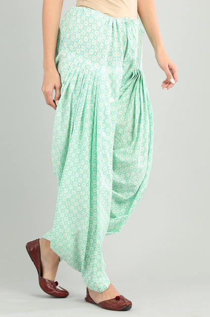 Green Printed Patiala Pants