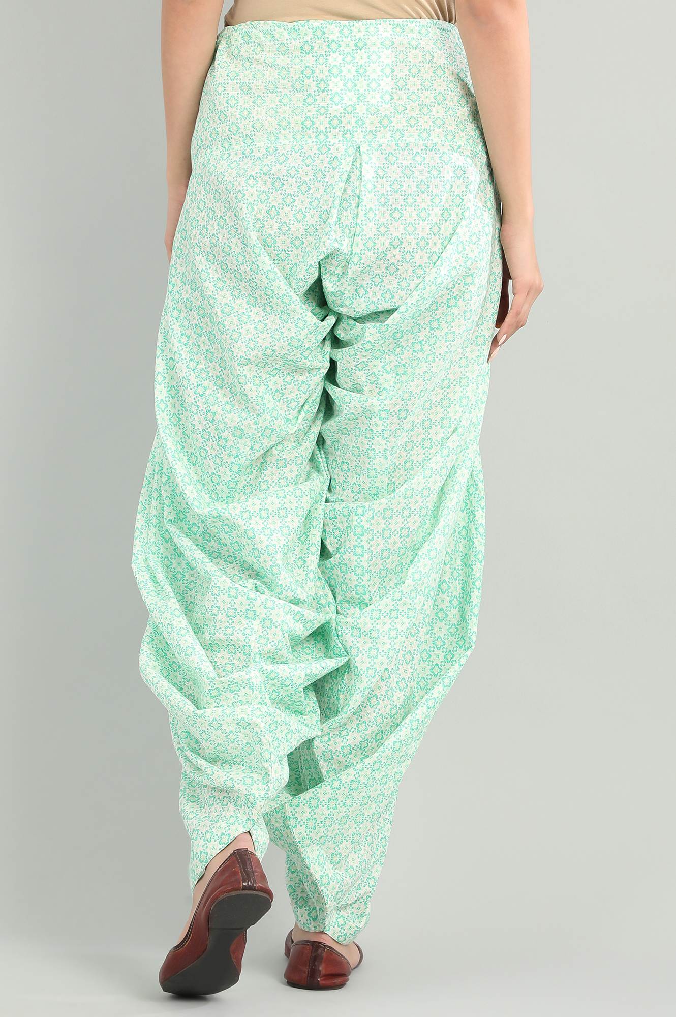 Green Printed Patiala Pants