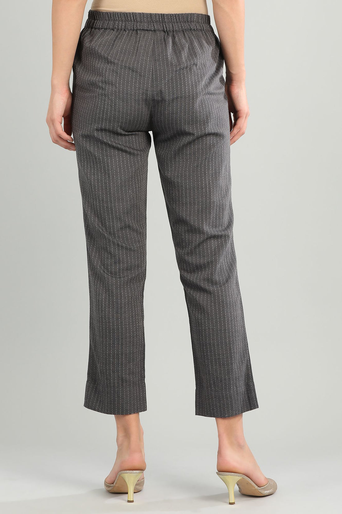 Grey Yarn-dyed Trousers