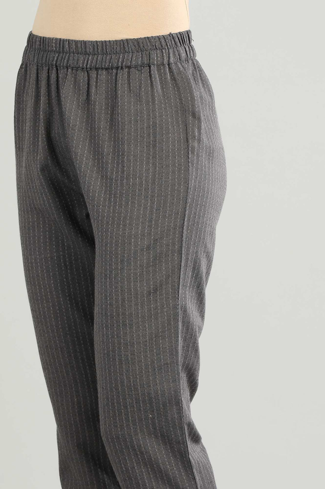 Grey Yarn-dyed Trousers