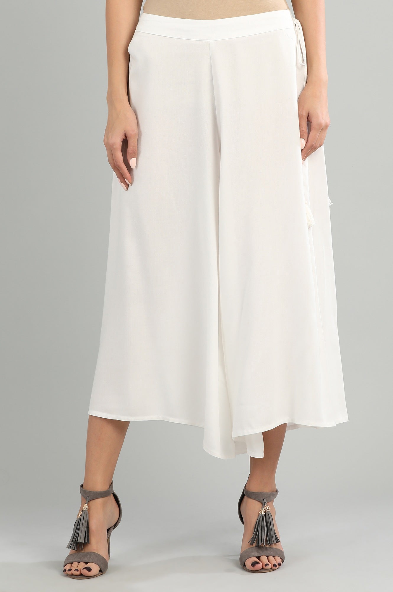 White Solid Culottes