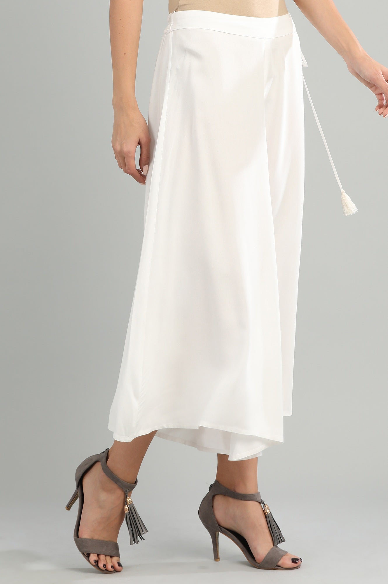 White Solid Culottes