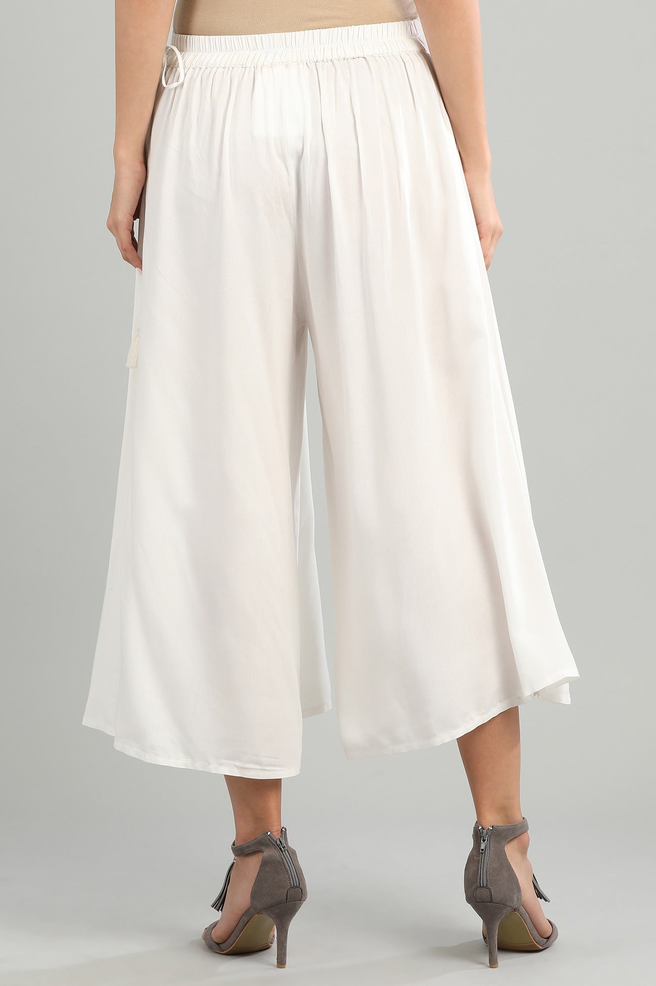 White Solid Culottes