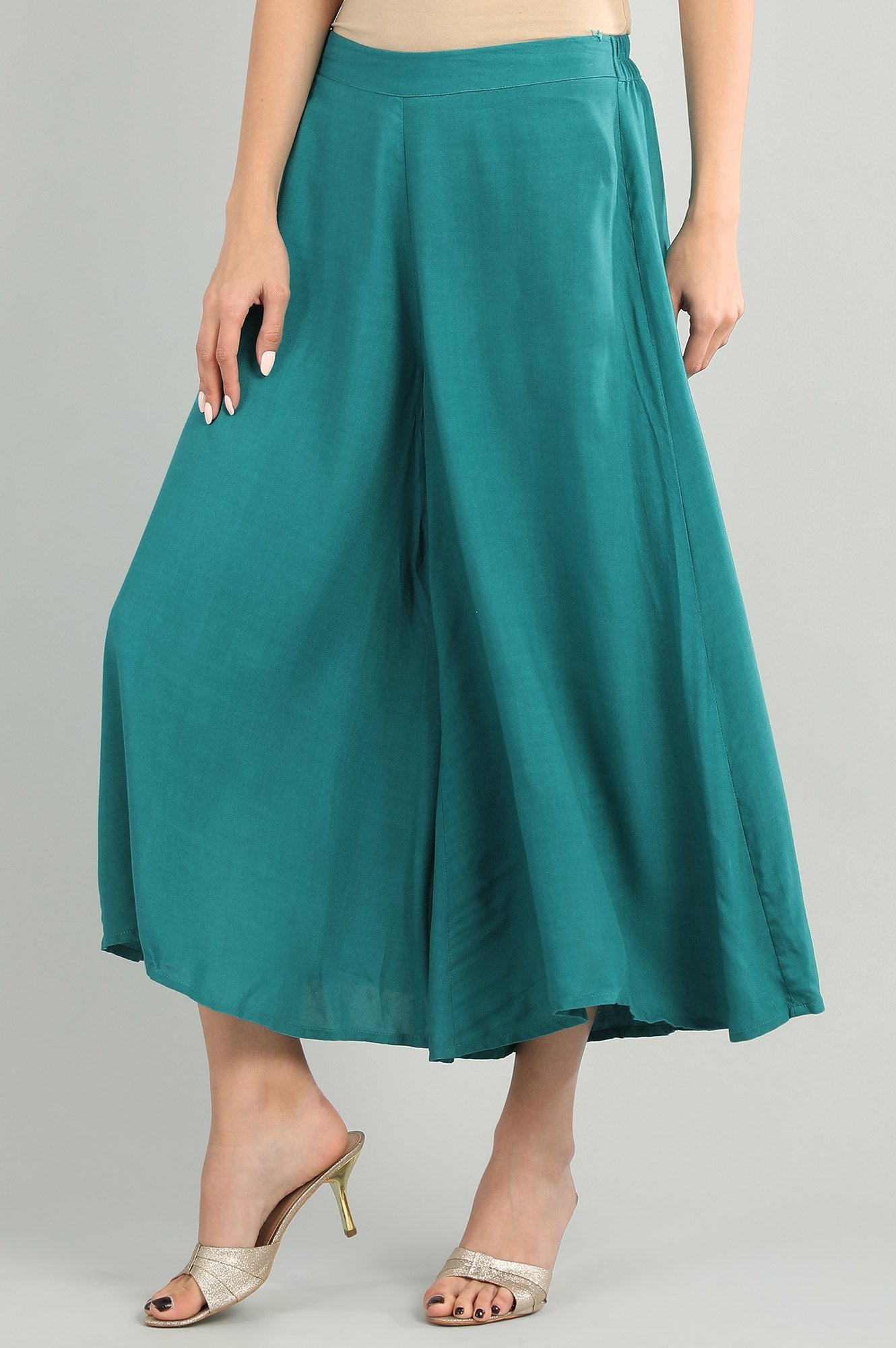Green Solid Culottes