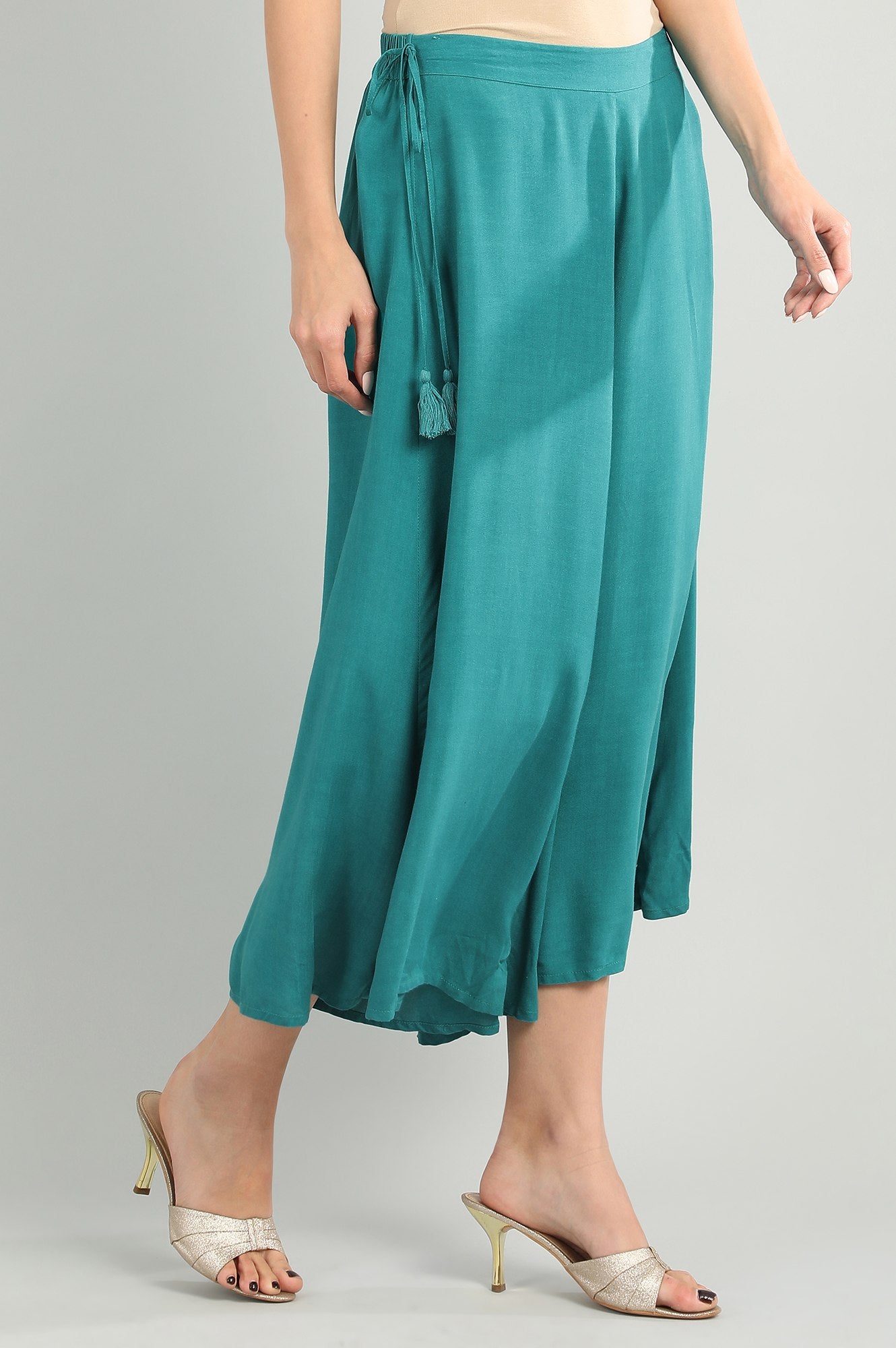 Green Solid Culottes