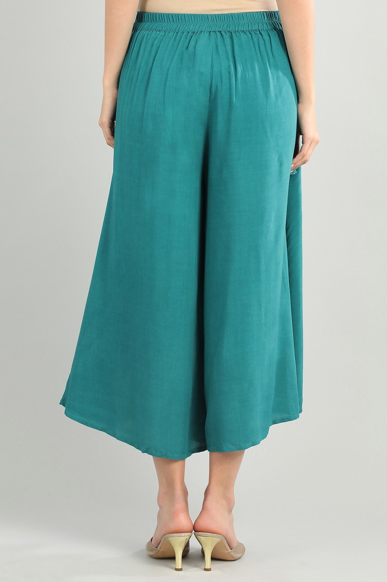 Green Solid Culottes