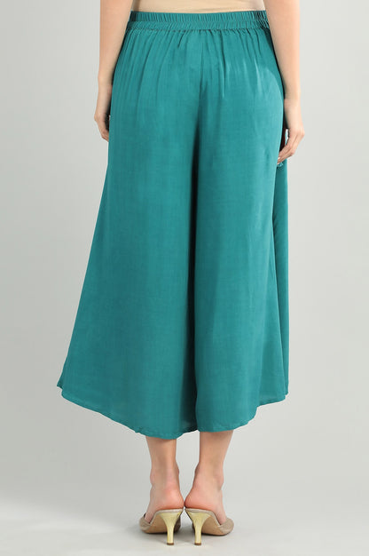 Green Solid Culottes