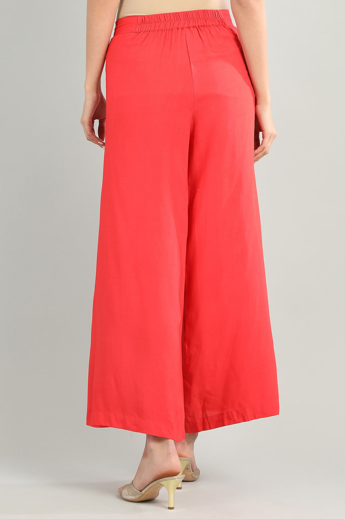 Red Solid Palazzos