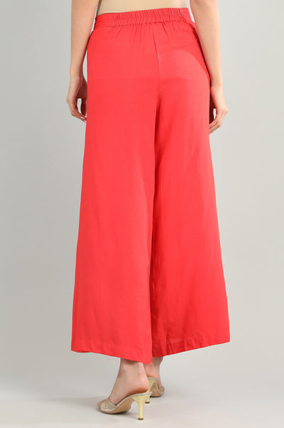 Red Solid Palazzos