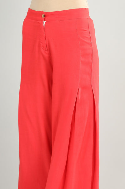 Red Solid Palazzos