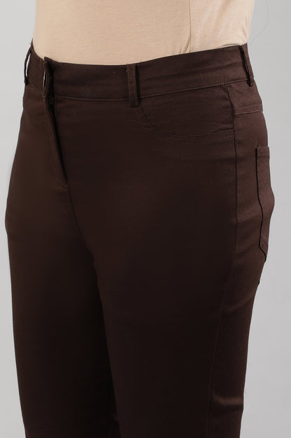 Brown Solid Jeggings