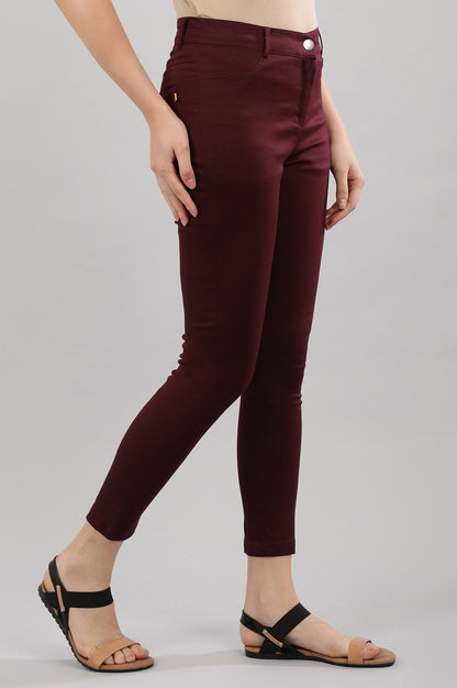 Red Solid Jeggings