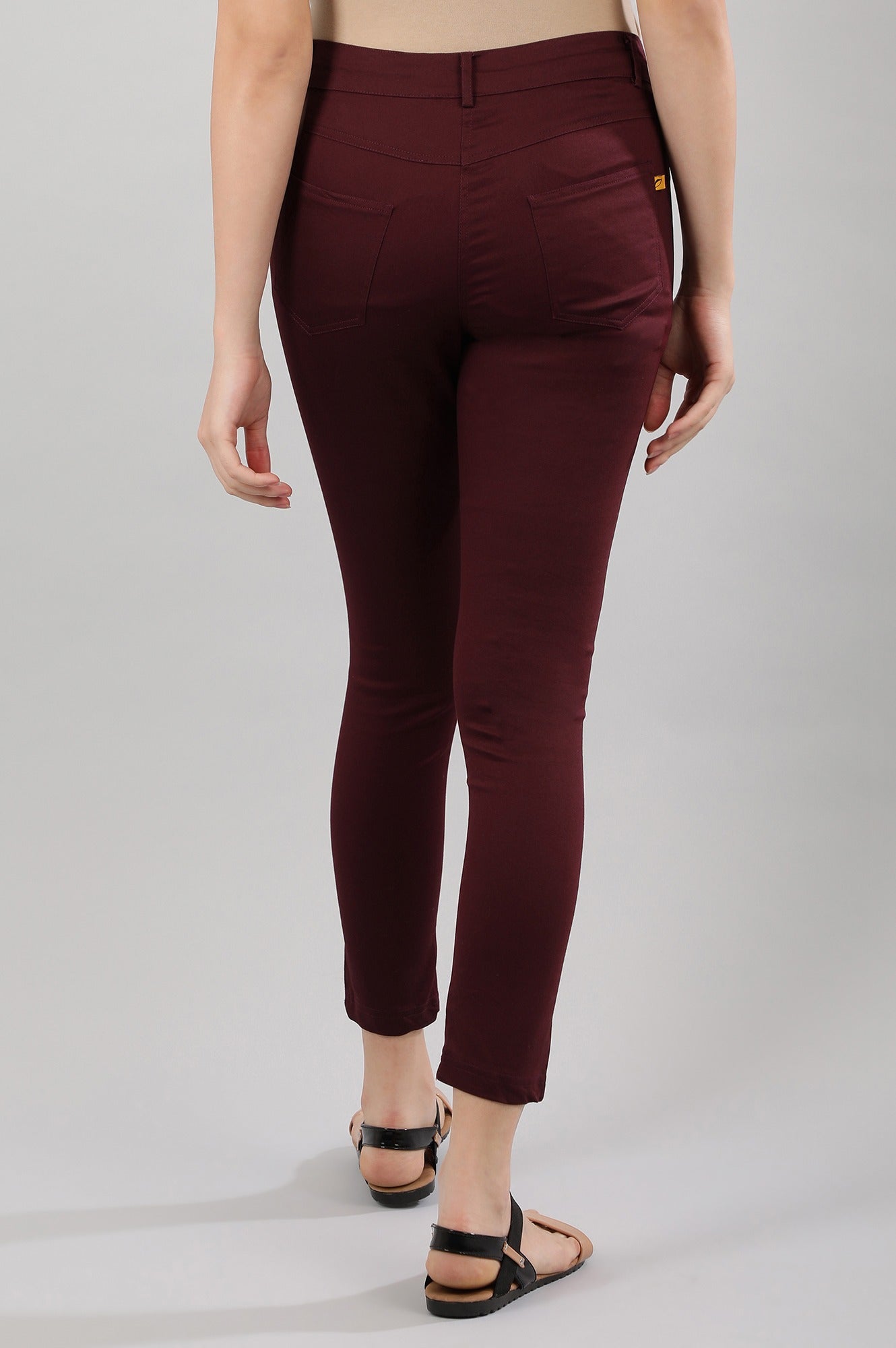 Red Solid Jeggings