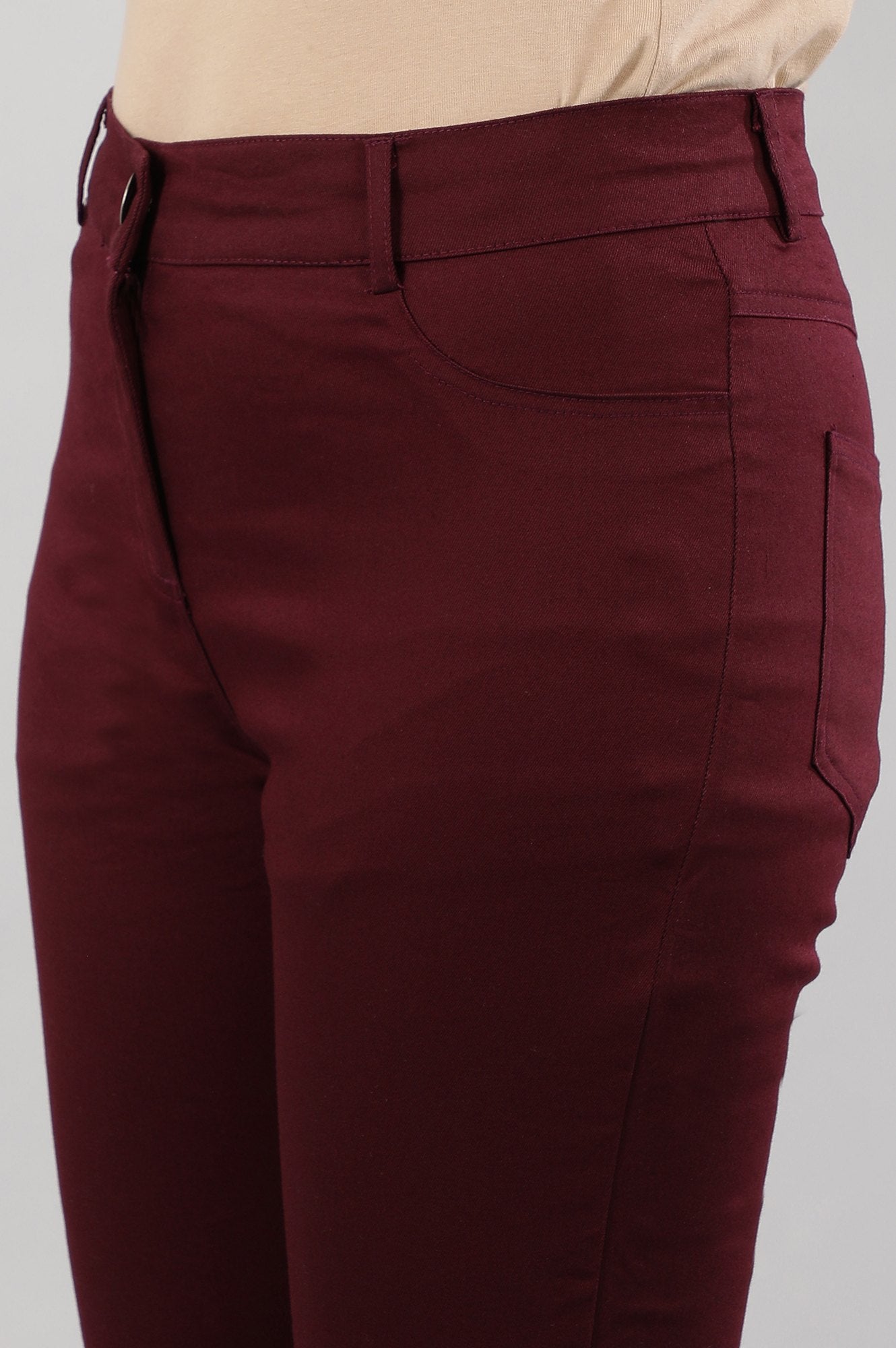 Red Solid Jeggings