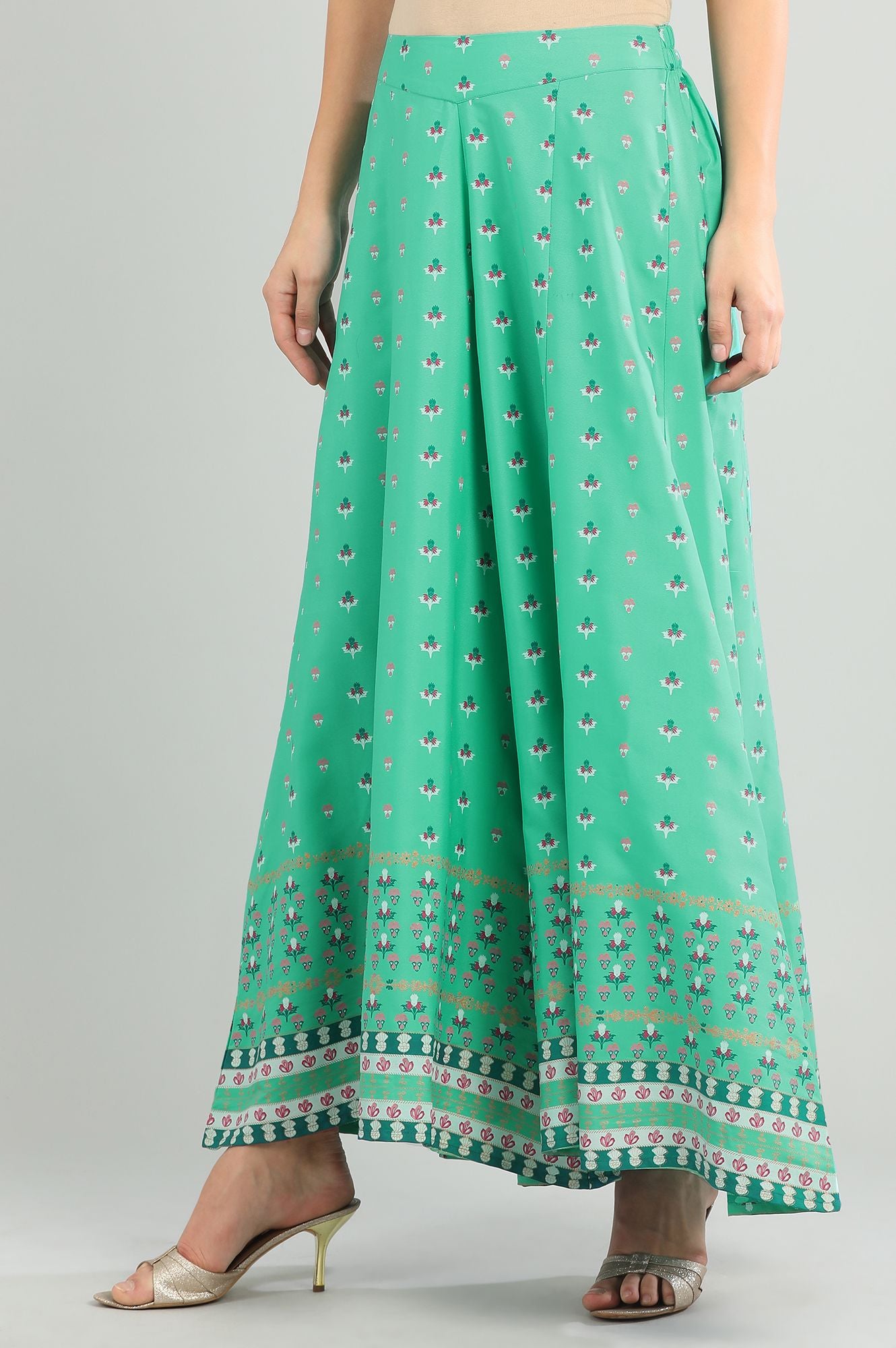 Green Printed Palazzos