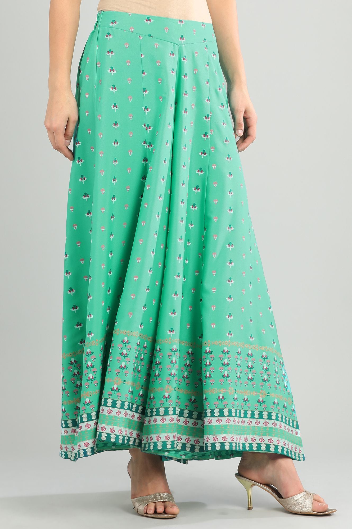 Green Printed Palazzos