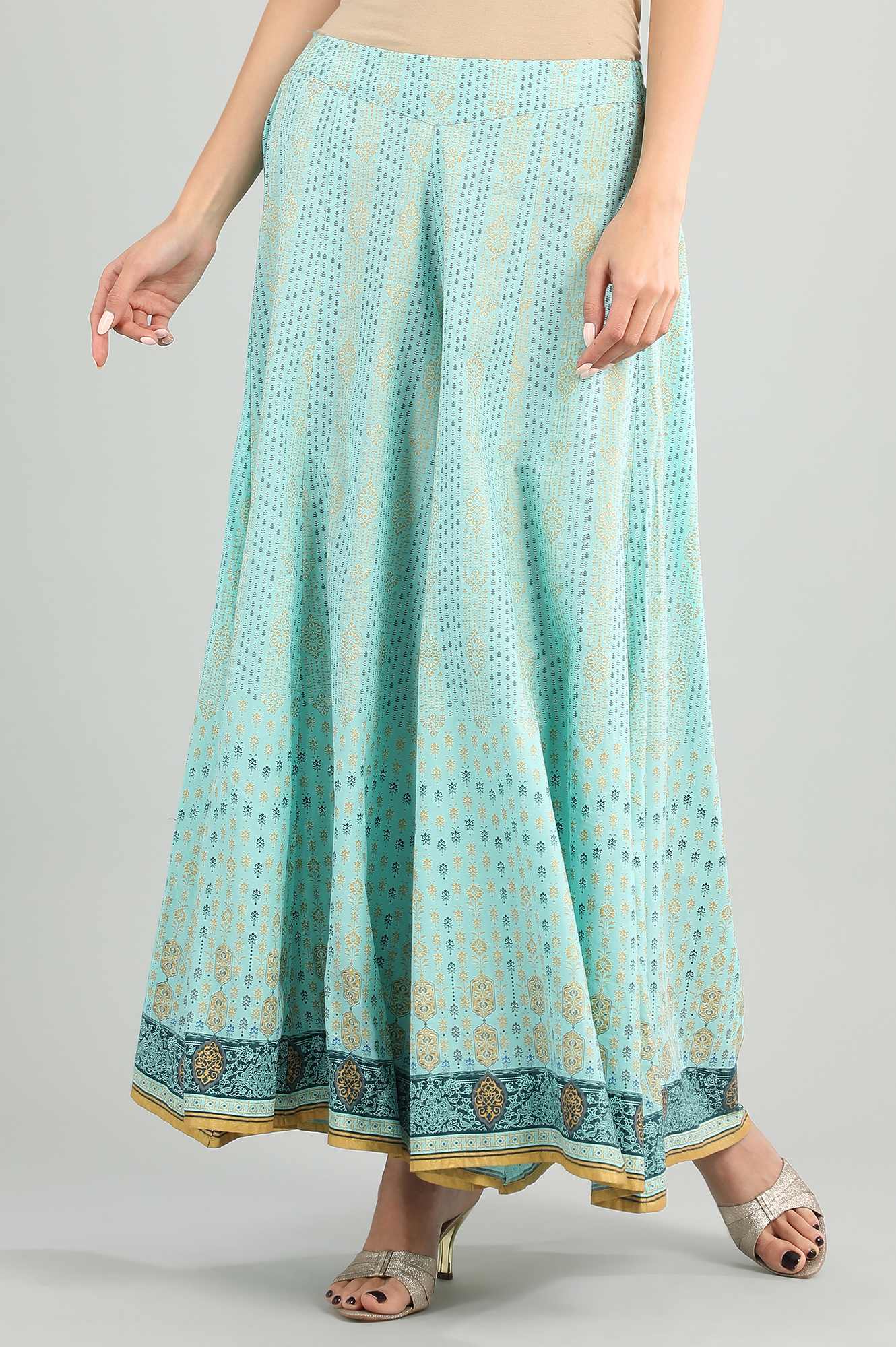 Green Printed Palazzo Pants