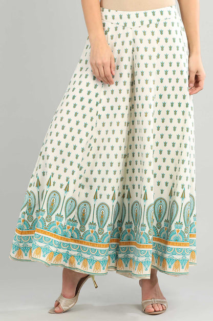 White Printed Palazzos