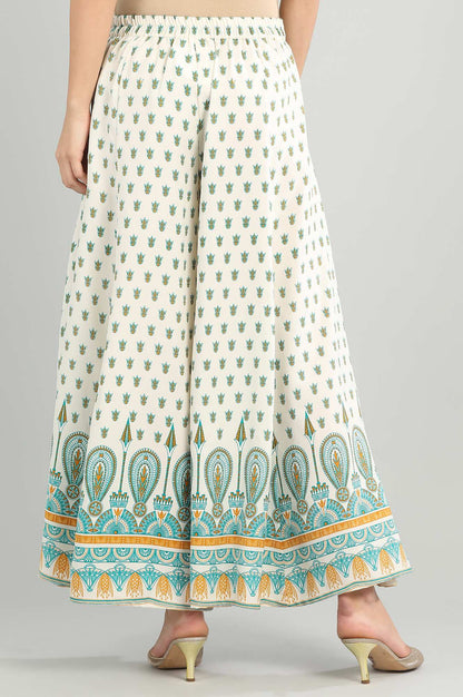 White Printed Palazzos