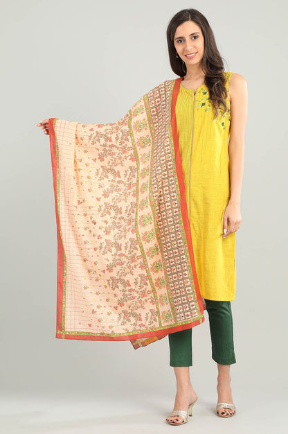 Orange Printed Dupatta