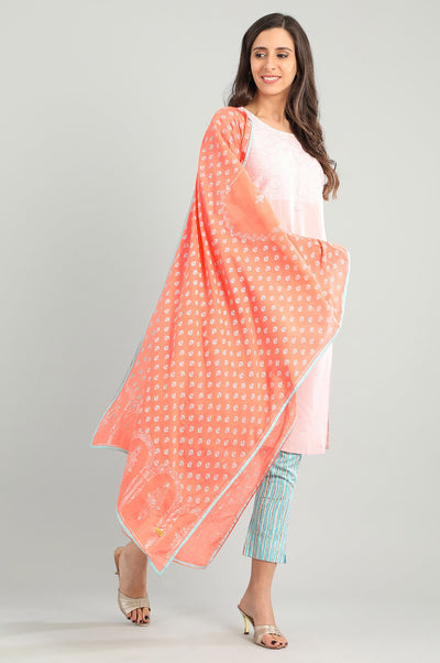 Orange Printed Dupatta