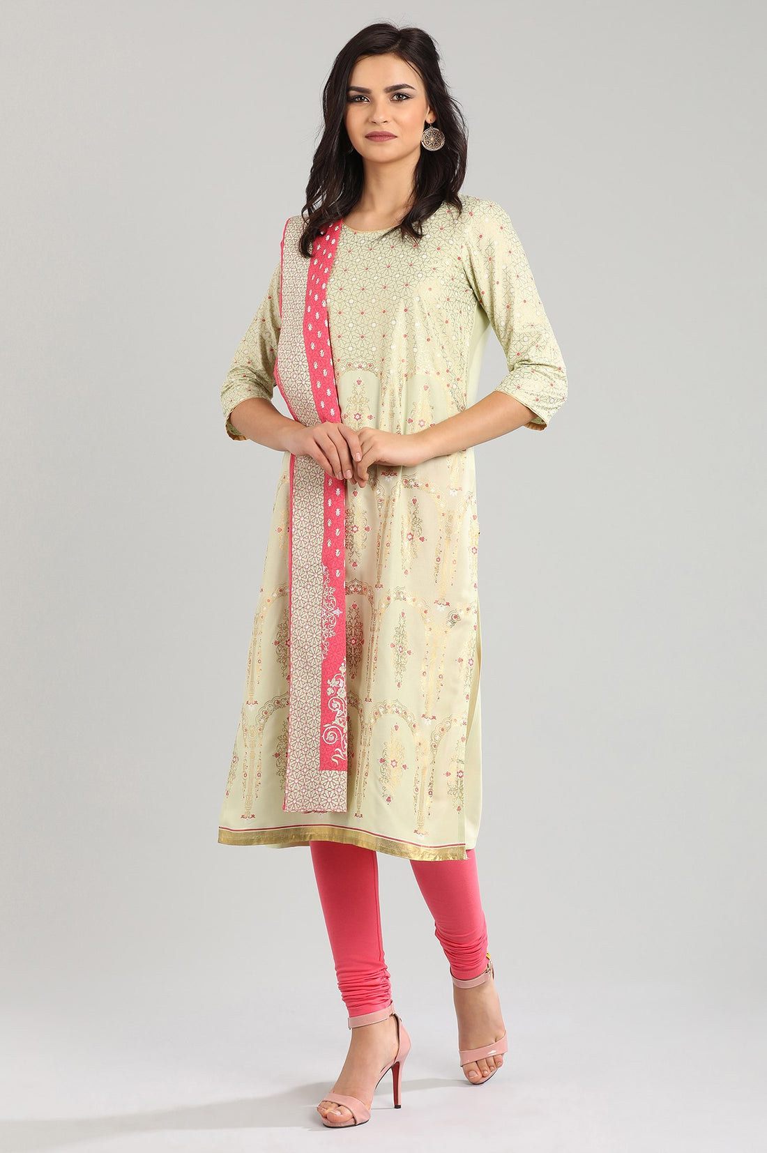 Pink Printed Dupatta