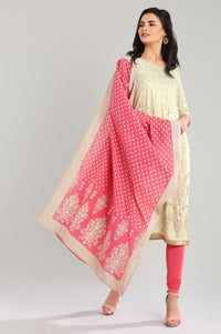 Pink Printed Dupatta
