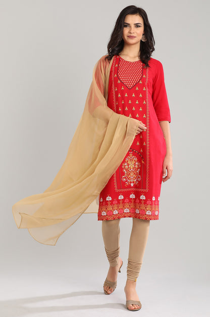 Rich Gold Ethnic Printed Dupatta