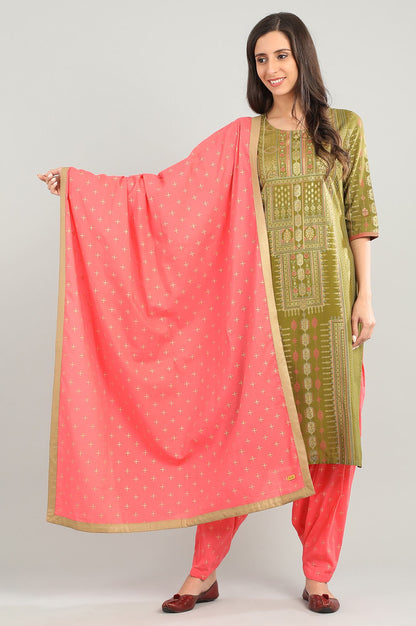 Pink Printed Dupatta