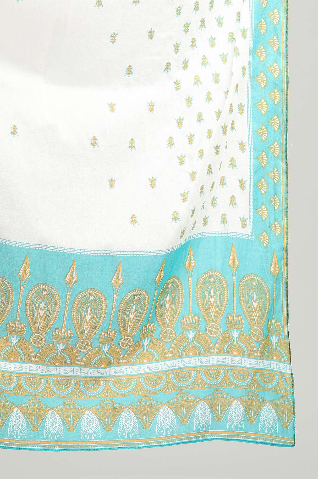 White Printed Dupatta