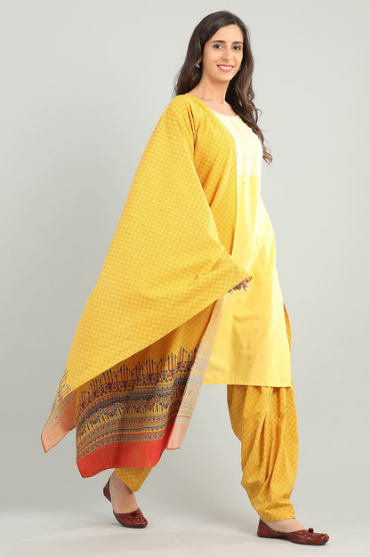 Yellow Printed Dupatta