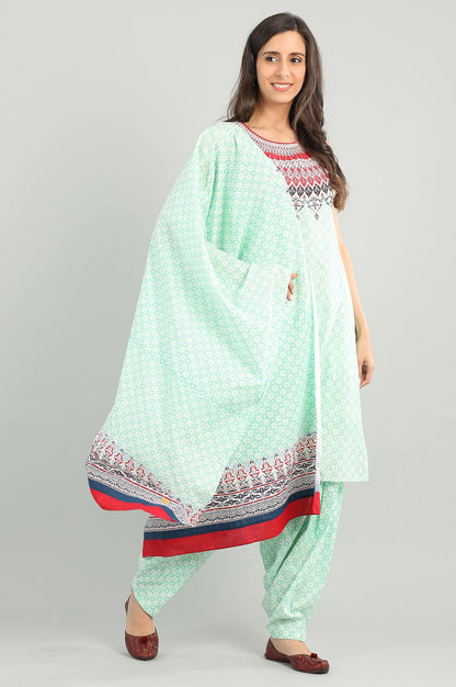 Green Printed Dupatta