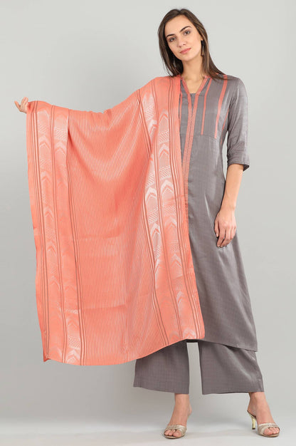 Orange Yarn-dyed Dupatta