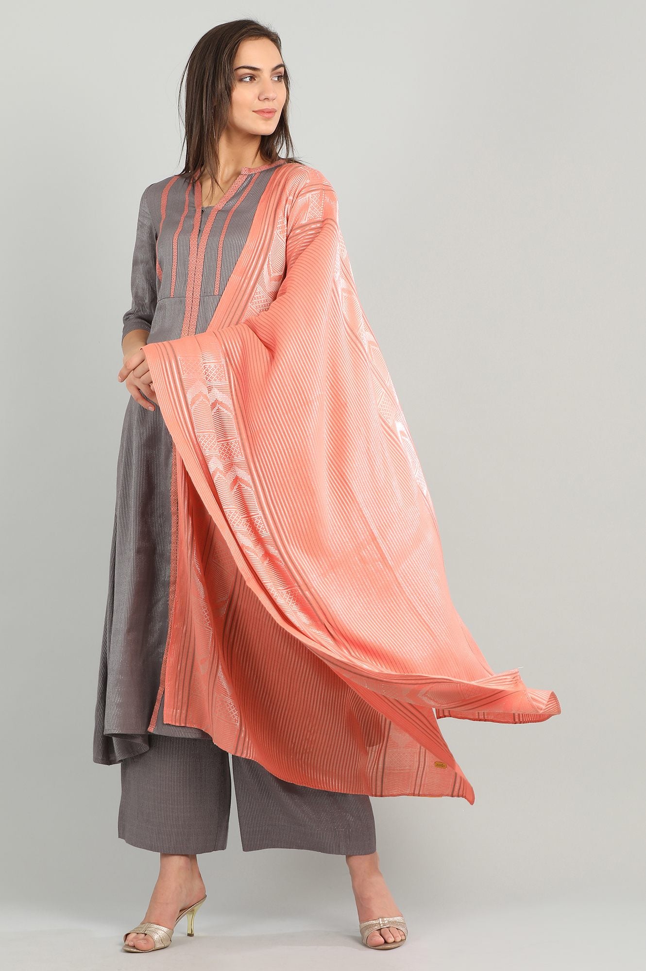 Orange Yarn-dyed Dupatta