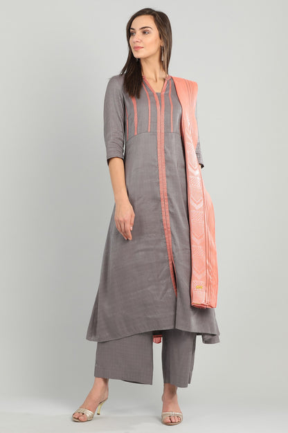 Orange Yarn-dyed Dupatta