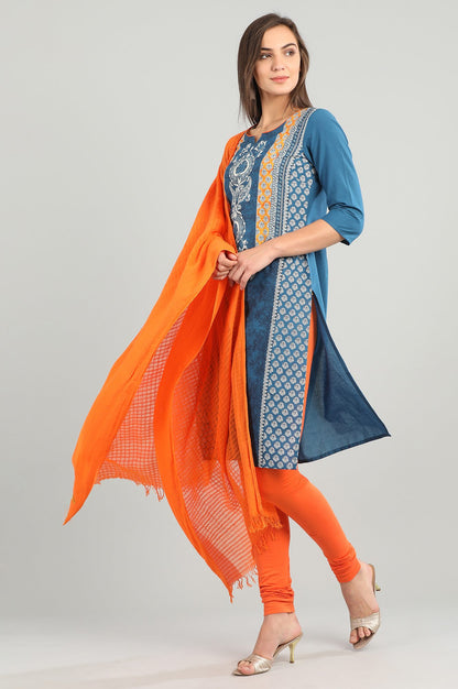 Orange Yarn-dyed Dupatta