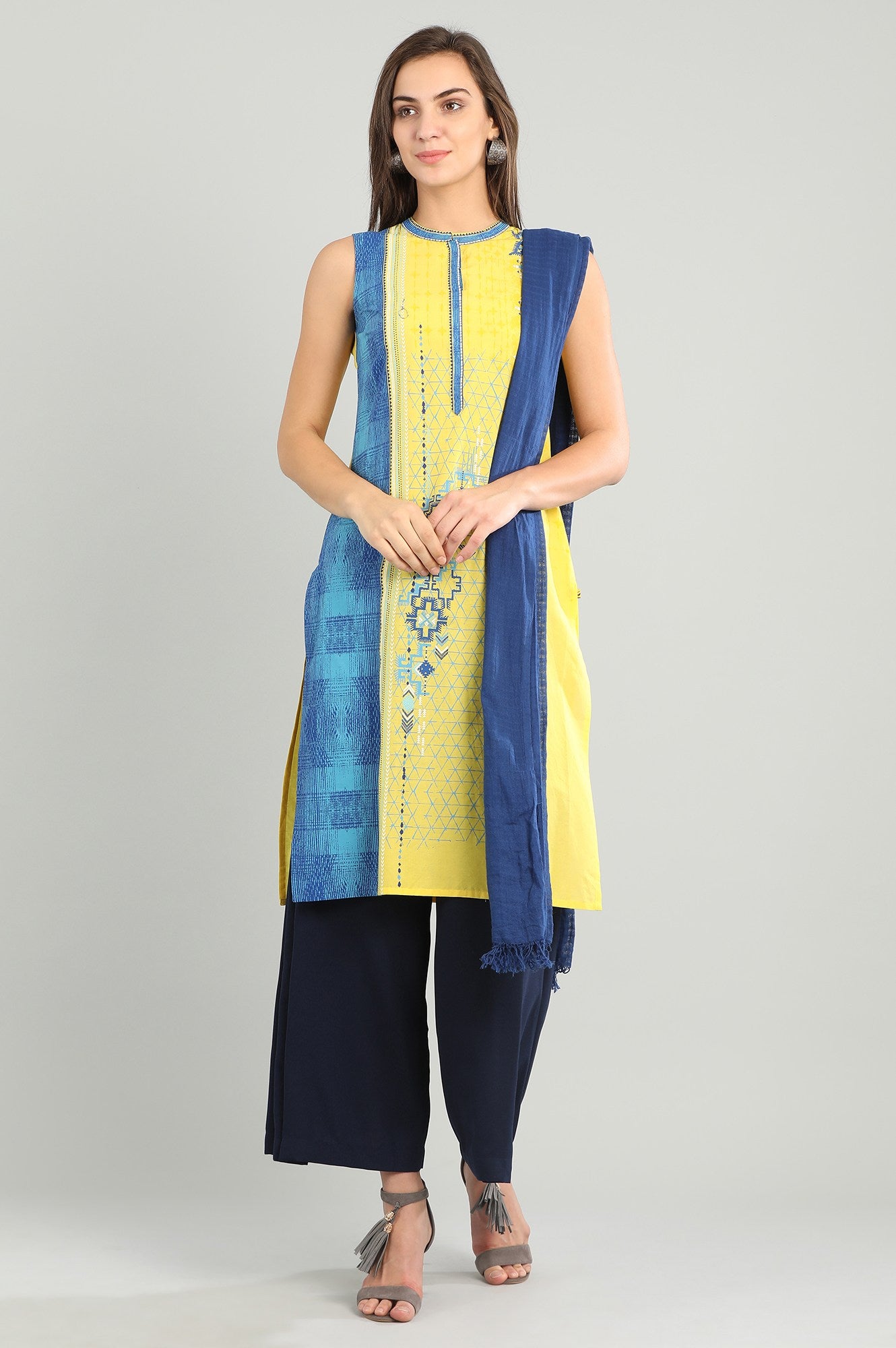 Blue Yarn-dyed Dupatta