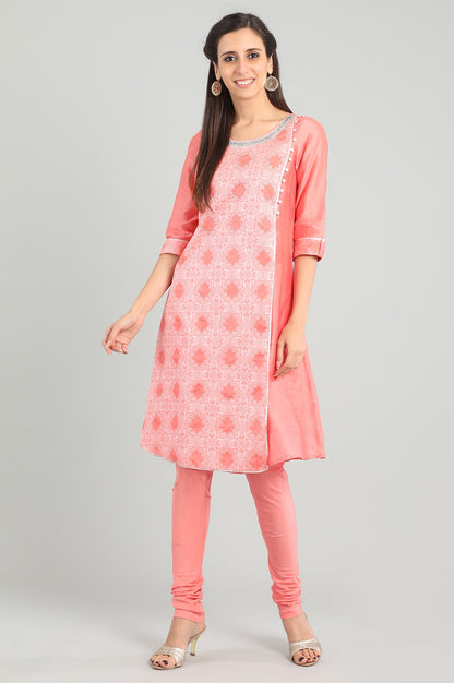 Pink Round Neck kurta Set