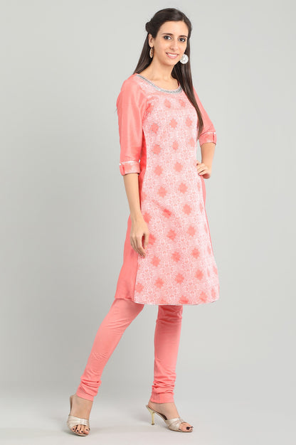 Pink Round Neck kurta Set