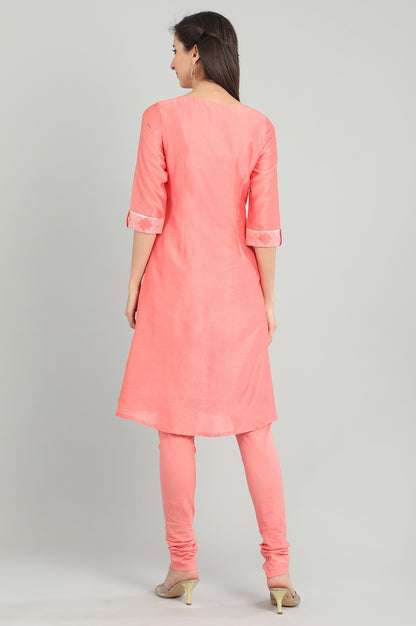 Pink Round Neck kurta Set