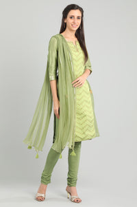 Green Round Neck kurta Set