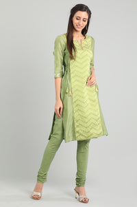 Green Round Neck kurta Set