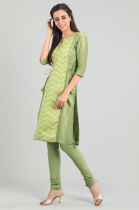 Green Round Neck kurta Set