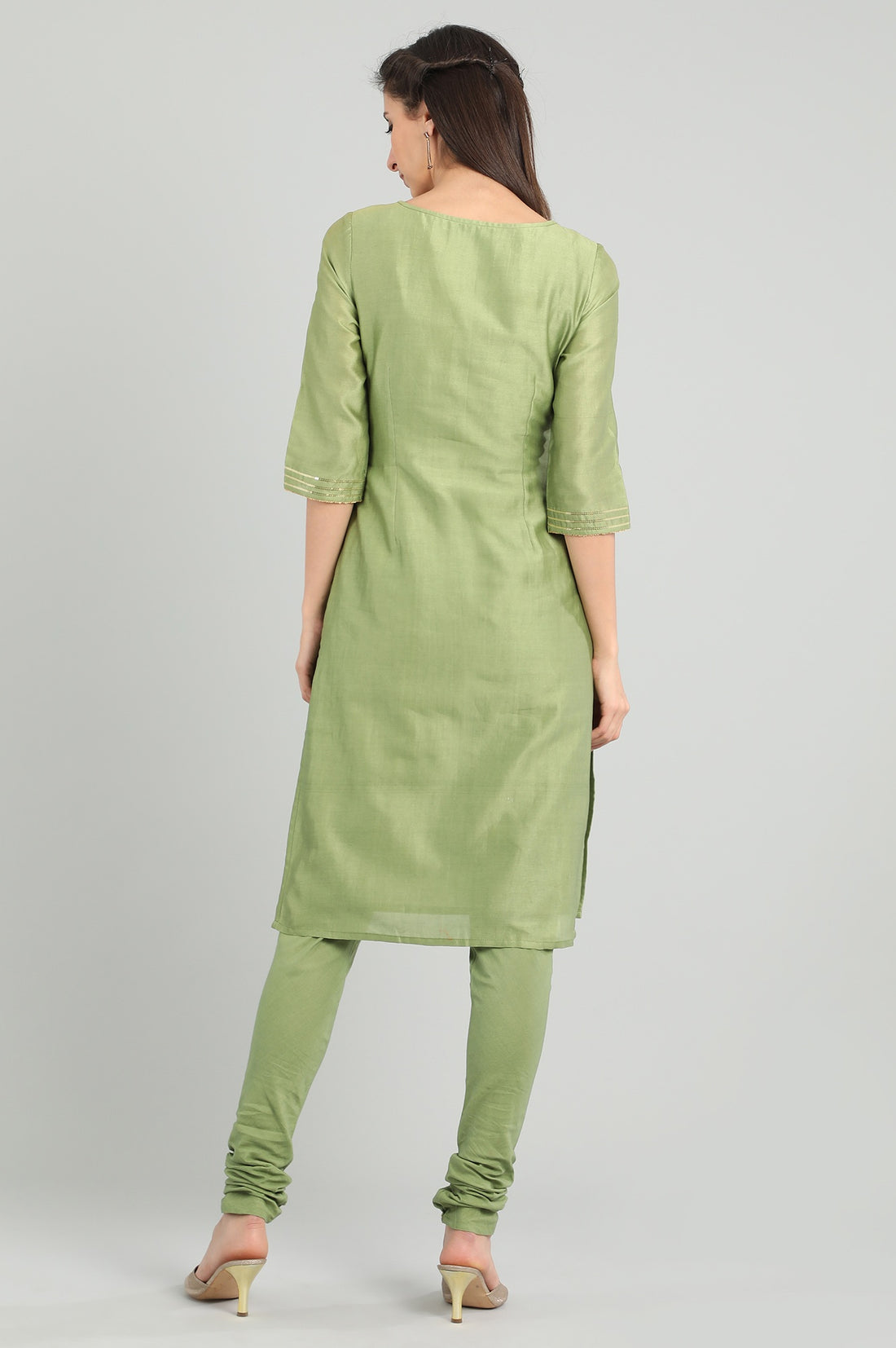 Green Round Neck kurta Set