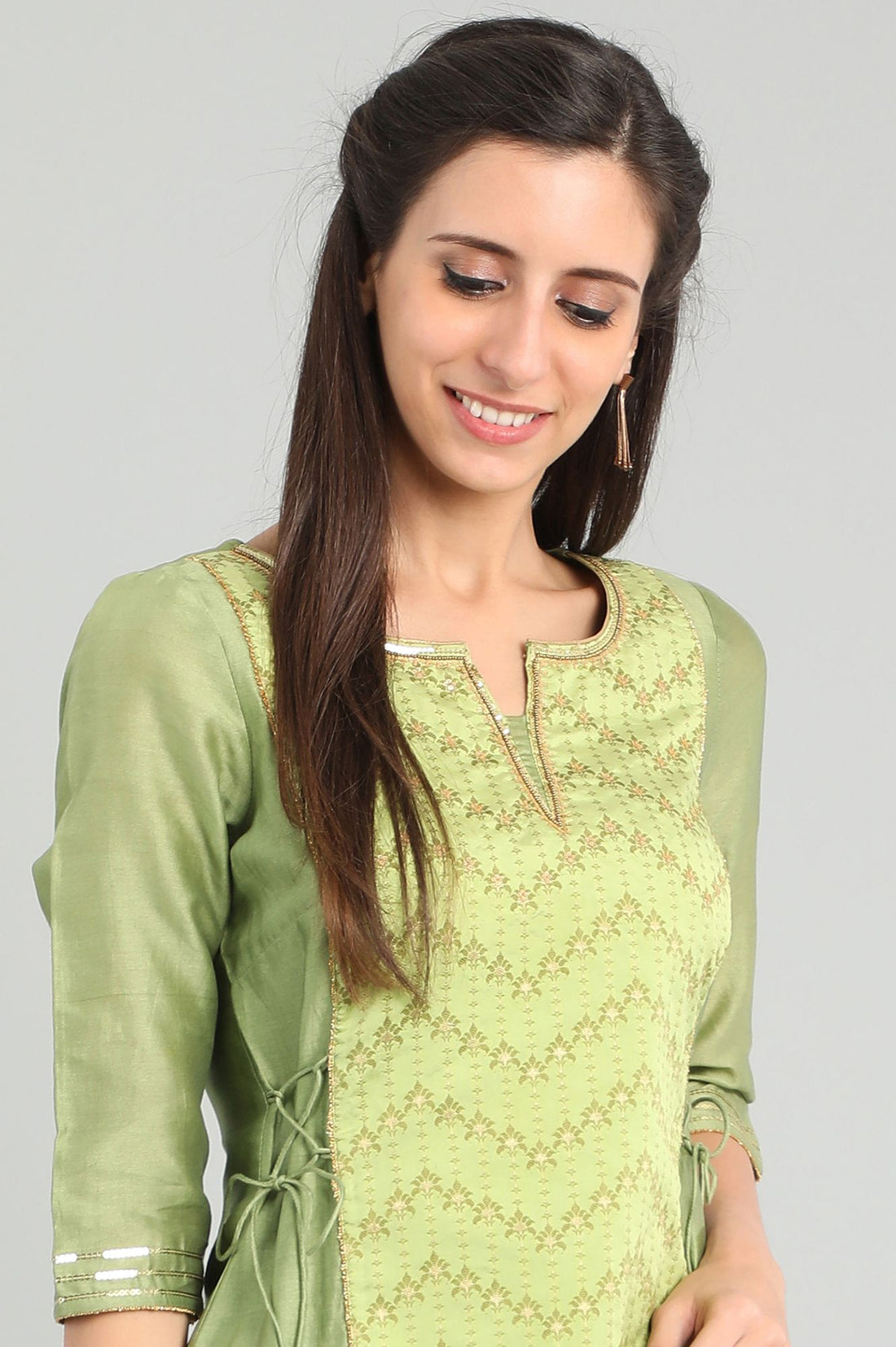 Green Round Neck kurta Set