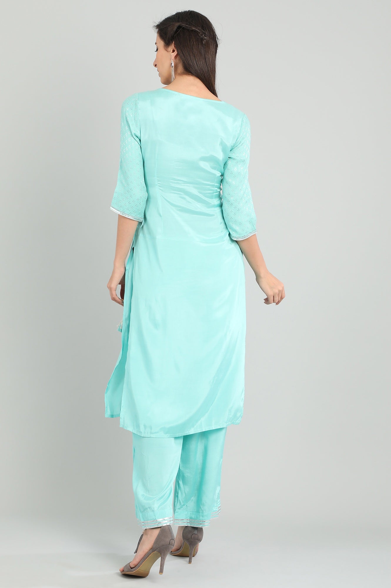 Blue Round Neck kurta Set