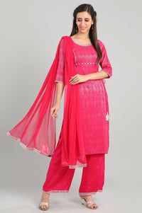 Pink Round Neck kurta Set